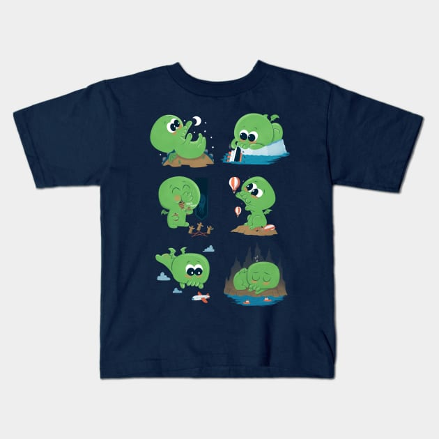 Cutethulhu Kids T-Shirt by Queenmob